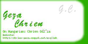 geza chrien business card